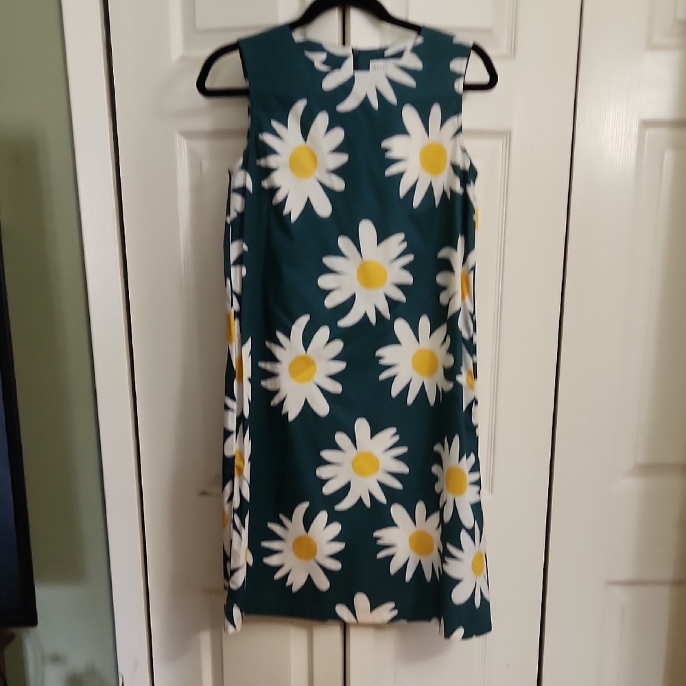 Marimekko Teal and White Floral Midi Dress
